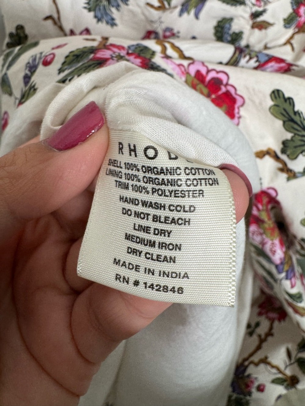 RHODE Tessa floral midi 100% organic cotton dress formal wedding evening - Picture 11 of 11
